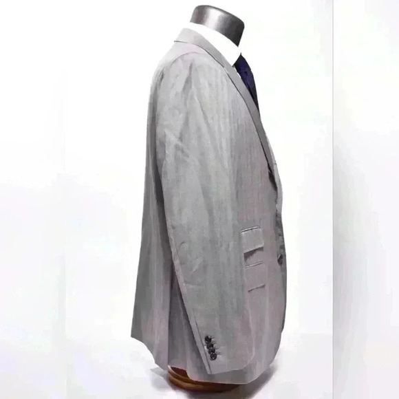 RAFFAELE CARUSO Grey Herringbone Fine 100% Wool Soft Blazer Jacket 56E 46R Italy - Picture 3 of 10